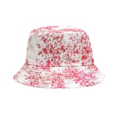 Red Splashes On A White Background Inside Out Bucket Hat by SychEva