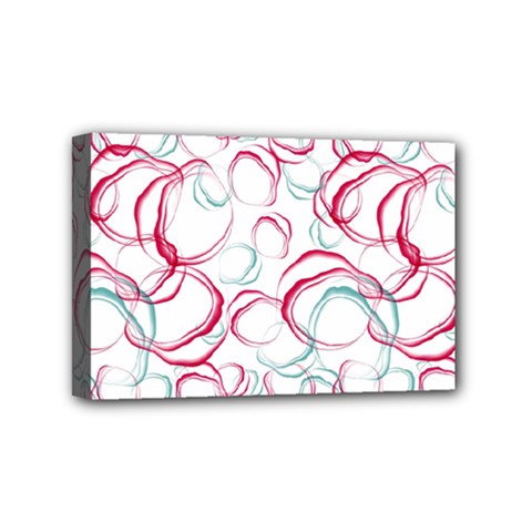 Red And Turquoise Stains On A White Background Mini Canvas 6  X 4  (stretched) by SychEva