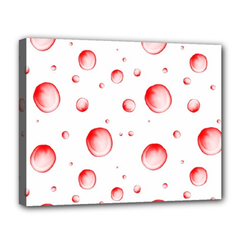 Red Drops On White Background Canvas 14  X 11  (stretched) by SychEva