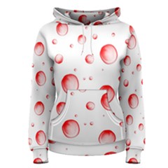 Red Drops On White Background Women s Pullover Hoodie by SychEva