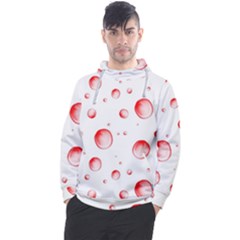 Red Drops On White Background Men s Pullover Hoodie by SychEva