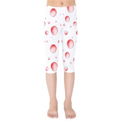 Red Drops On White Background Kids  Capri Leggings  by SychEva