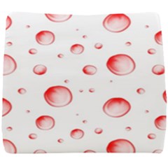 Red Drops On White Background Seat Cushion by SychEva