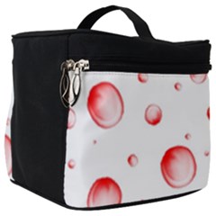 Red Drops On White Background Make Up Travel Bag (big) by SychEva