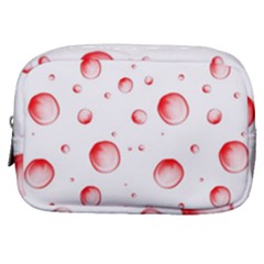 Red Drops On White Background Make Up Pouch (small) by SychEva