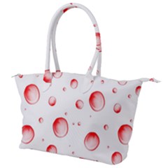 Red Drops On White Background Canvas Shoulder Bag by SychEva