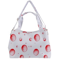 Red Drops On White Background Double Compartment Shoulder Bag by SychEva