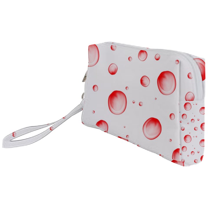 Red Drops On White Background Wristlet Pouch Bag (Small)