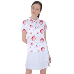 Red Drops On White Background Women s Polo Tee