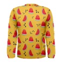 Slices Of Juicy Red Watermelon On A Yellow Background Men s Long Sleeve Tee View2