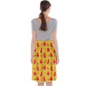 Slices Of Juicy Red Watermelon On A Yellow Background Midi Beach Skirt View2