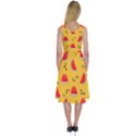 Slices Of Juicy Red Watermelon On A Yellow Background Midi Sleeveless Dress View2