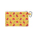 Slices Of Juicy Red Watermelon On A Yellow Background Canvas Cosmetic Bag (Small) View2