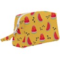 Slices Of Juicy Red Watermelon On A Yellow Background Wristlet Pouch Bag (Large) View1