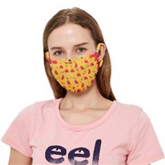 Slices Of Juicy Red Watermelon On A Yellow Background Crease Cloth Face Mask (Adult)