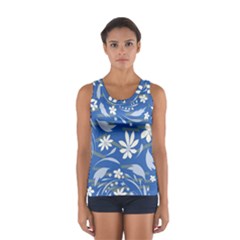 Folk Flowers Pattern Sport Tank Top  by Eskimos