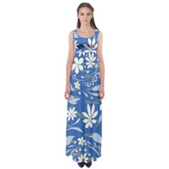 Folk Flowers Pattern Empire Waist Maxi Dress by Eskimos