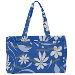 Folk Flowers Pattern Canvas Work Bag