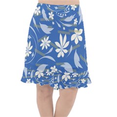 Folk Flowers Pattern Fishtail Chiffon Skirt by Eskimos