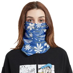 Folk Flowers Pattern Face Covering Bandana (two Sides)