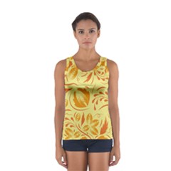 Folk Flowers Pattern Sport Tank Top  by Eskimos