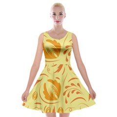 Folk Flowers Pattern Velvet Skater Dress by Eskimos