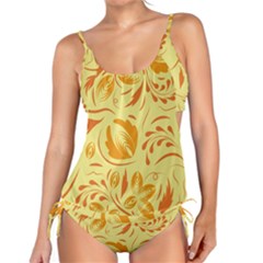 Folk Flowers Pattern Tankini Set by Eskimos