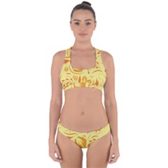 Folk Flowers Pattern Cross Back Hipster Bikini Set by Eskimos