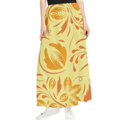 Folk Flowers Pattern Maxi Chiffon Skirt by Eskimos