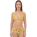 Folk flowers pattern Double Strap Halter Bikini Set View1