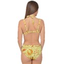 Folk flowers pattern Double Strap Halter Bikini Set View2