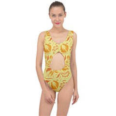 Folk Flowers Pattern Center Cut Out Swimsuit by Eskimos