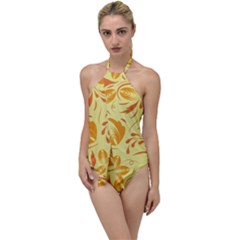 Folk Flowers Pattern Go With The Flow One Piece Swimsuit by Eskimos