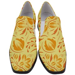 Folk Flowers Pattern Women Slip On Heel Loafers by Eskimos