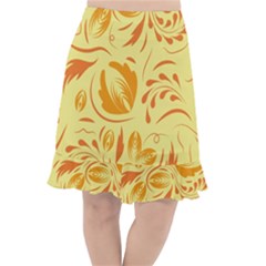 Folk Flowers Pattern Fishtail Chiffon Skirt by Eskimos