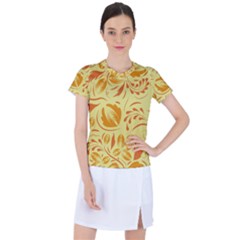 Folk Flowers Pattern Women s Sports Top by Eskimos