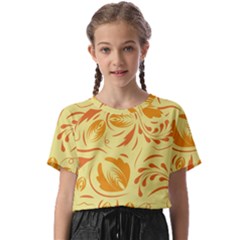 Folk Flowers Pattern Kids  Basic Tee by Eskimos