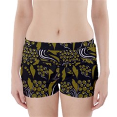 Folk Flowers Pattern  Boyleg Bikini Wrap Bottoms by Eskimos