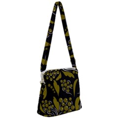 Folk Flowers Pattern  Zipper Messenger Bag by Eskimos