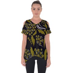 Folk Flowers Pattern  Cut Out Side Drop Tee by Eskimos