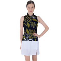 Folk Flowers Pattern  Women s Sleeveless Polo Tee by Eskimos