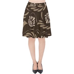 Folk Flowers Pattern  Velvet High Waist Skirt by Eskimos