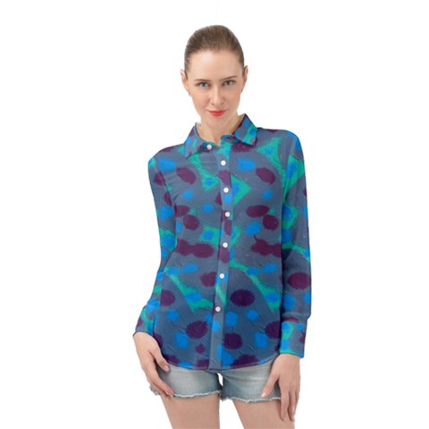 Spotted Long Sleeve Chiffon Shirt by kiernankallan