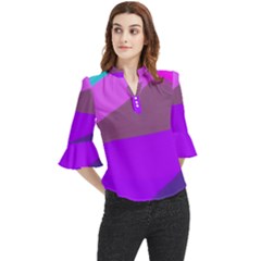 7 Colors Loose Horn Sleeve Chiffon Blouse