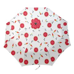 Slices Of Red And Juicy Watermelon Folding Umbrellas by SychEva