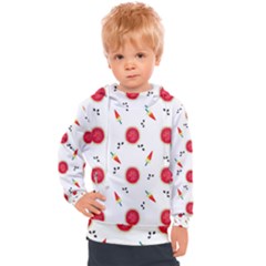 Slices Of Red And Juicy Watermelon Kids  Hooded Pullover by SychEva