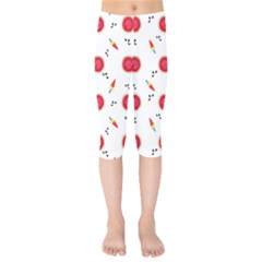 Slices Of Red And Juicy Watermelon Kids  Capri Leggings  by SychEva