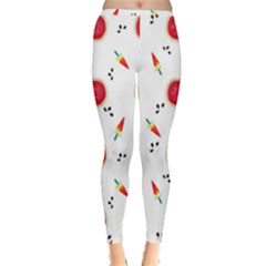 Slices Of Red And Juicy Watermelon Inside Out Leggings by SychEva