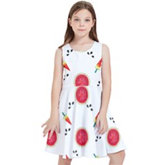 Slices Of Red And Juicy Watermelon Kids  Skater Dress by SychEva