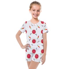 Slices Of Red And Juicy Watermelon Kids  Mesh Tee And Shorts Set